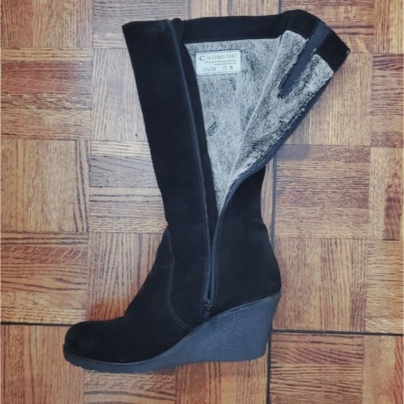 La Canadienne Rare Edition Waterproof Suede Wedge Boots w Fur Interior-… - Picture 5 of 16